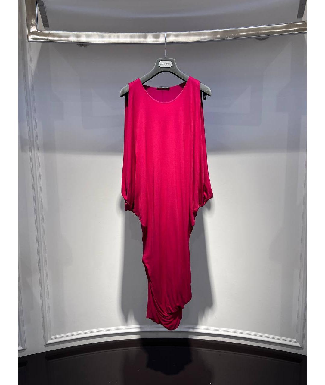 ALEXANDER MCQUEEN Розовое вискозное вечернее платье, фото 4