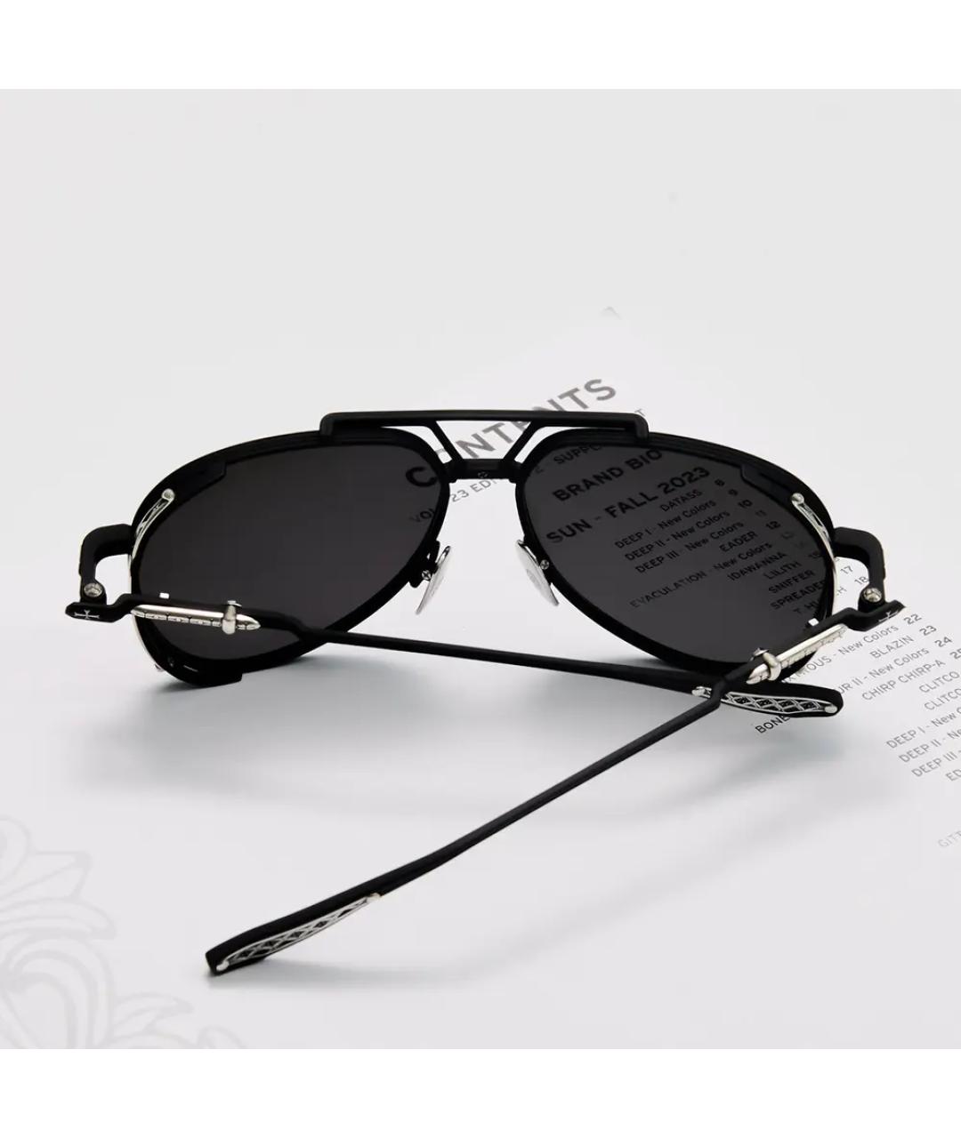 CHROME HEARTS Черные металлические солнцезащитные очки, фото 5