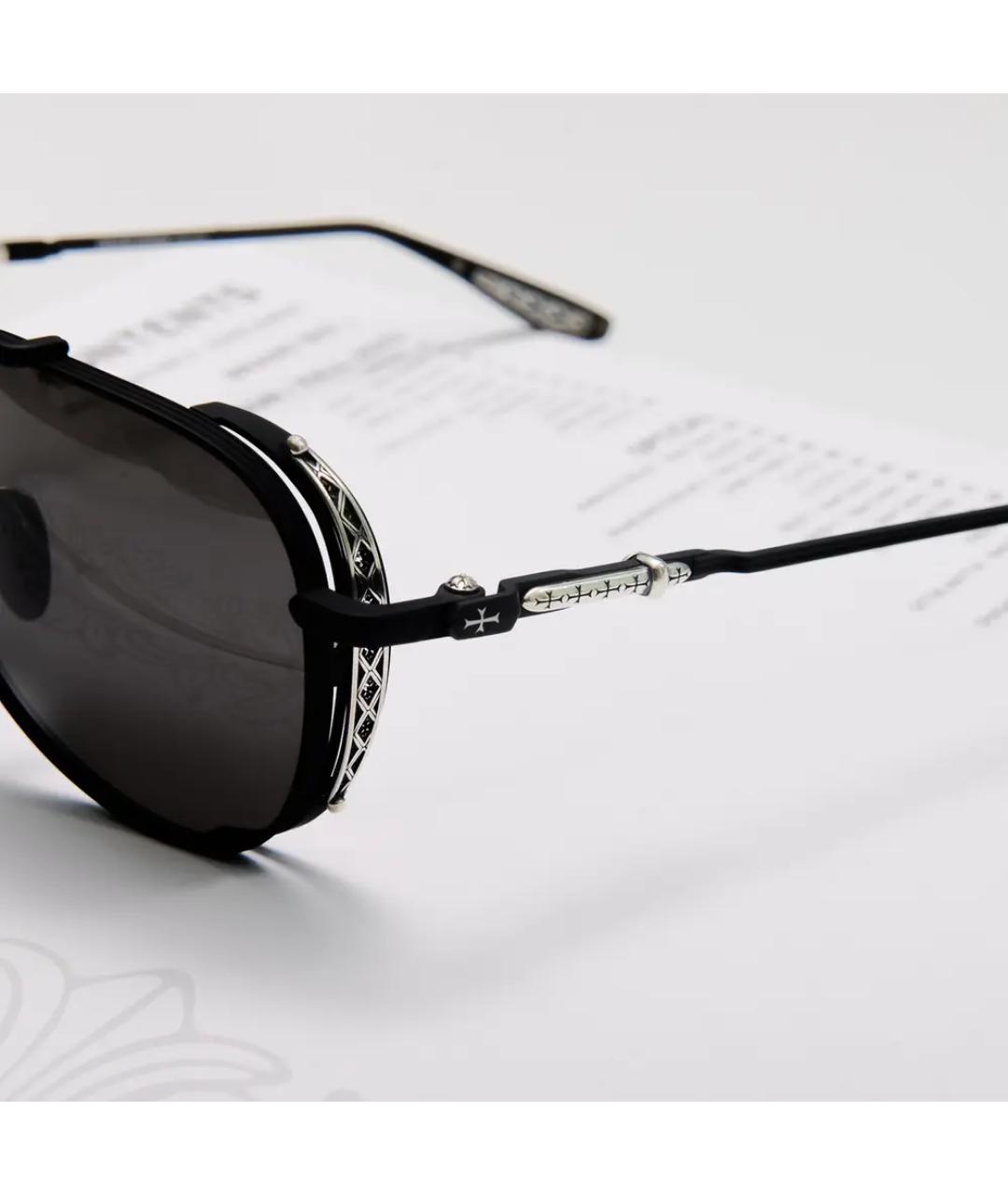 CHROME HEARTS Черные металлические солнцезащитные очки, фото 4