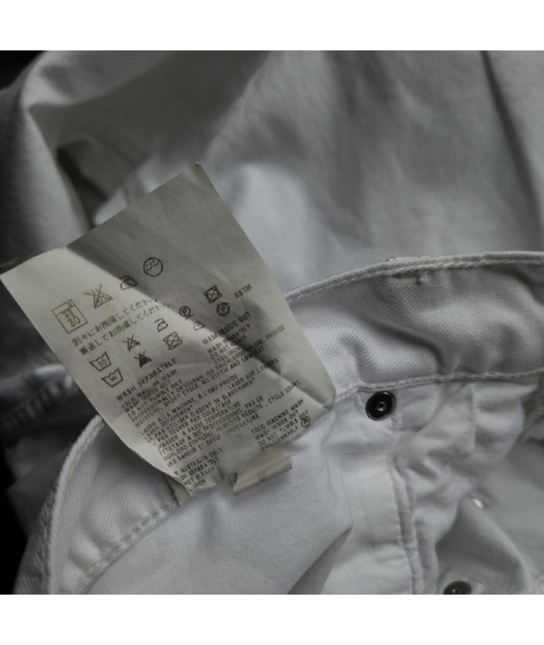 PRADA Белые хлопковые прямые джинсы, фото 5