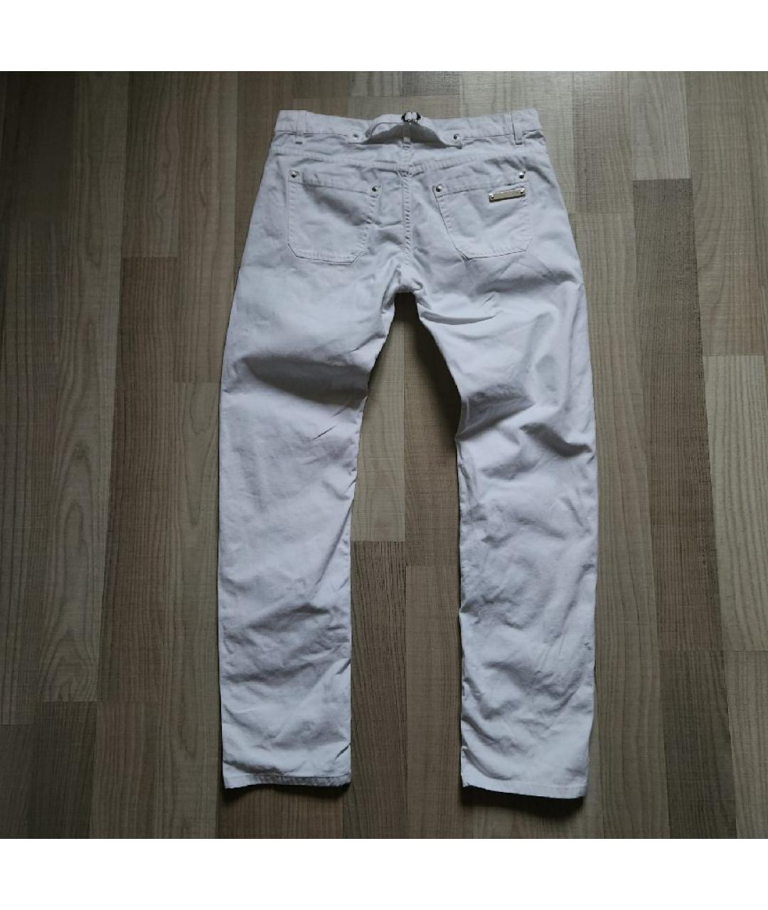 PRADA Белые хлопковые прямые джинсы, фото 2