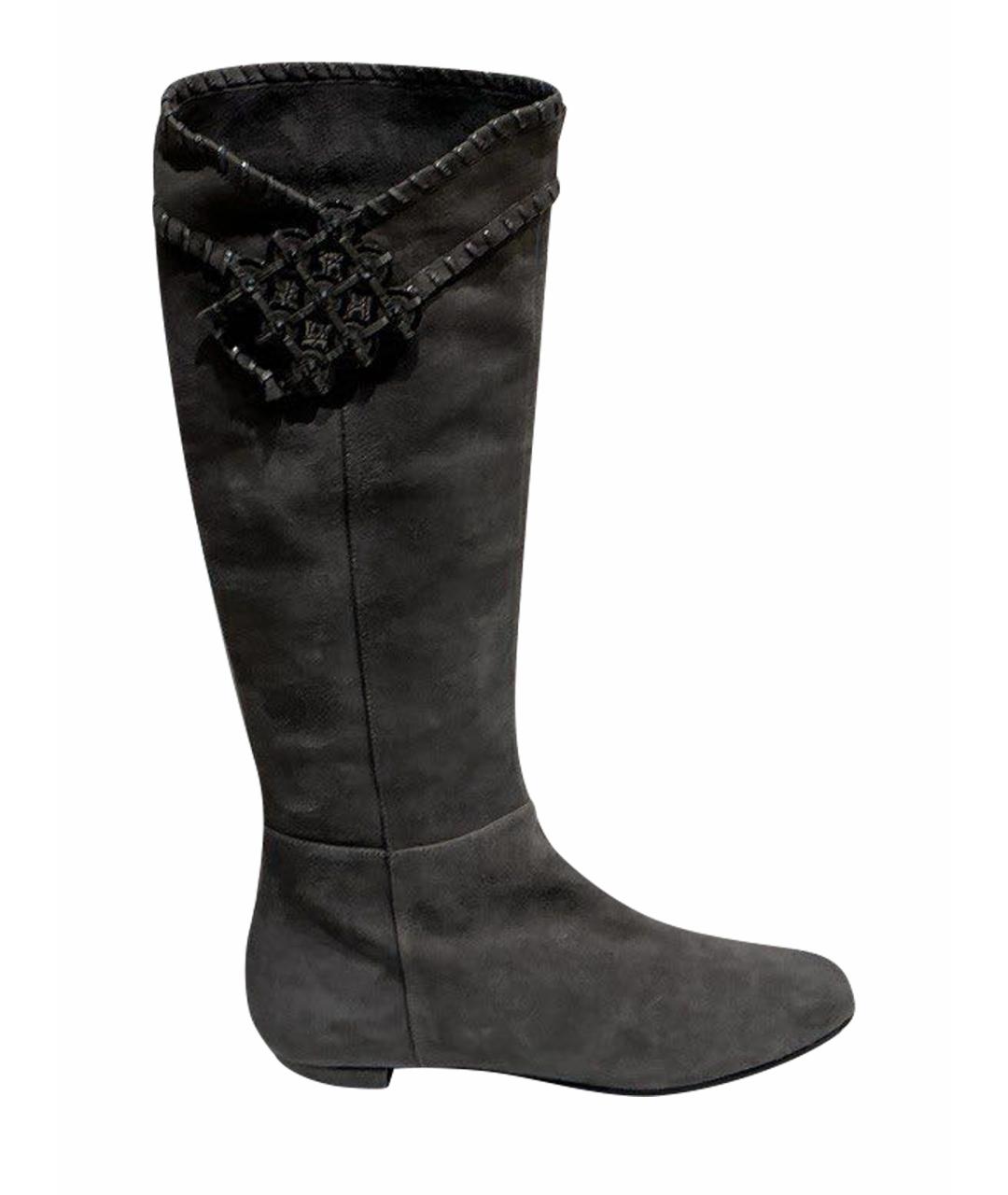 CASADEI Серые замшевые сапоги, фото 1