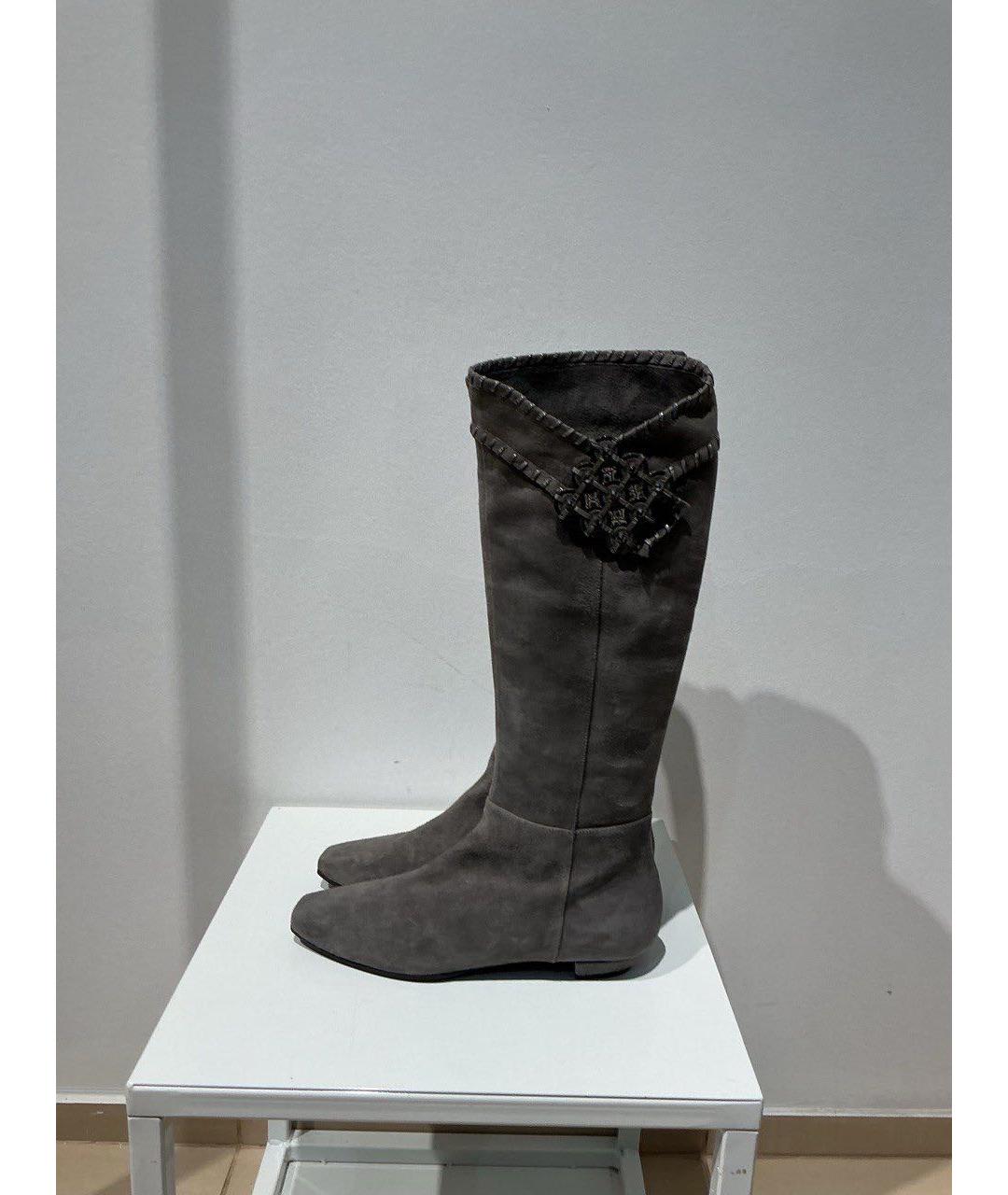 CASADEI Серые замшевые сапоги, фото 4
