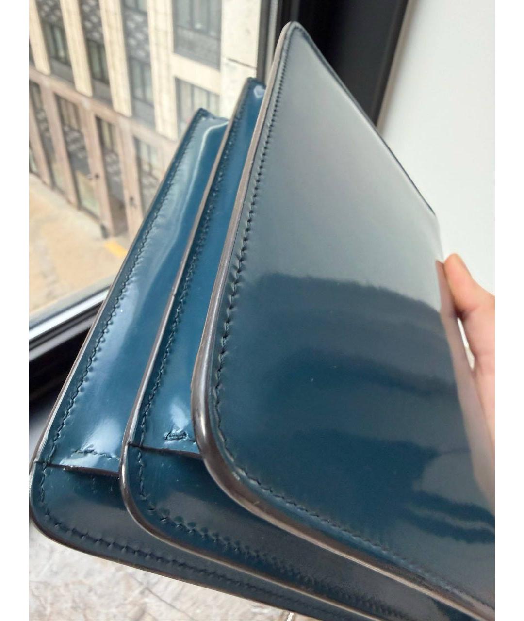 GUCCI Темно-синяя сумка через плечо из лакированной кожи, фото 5