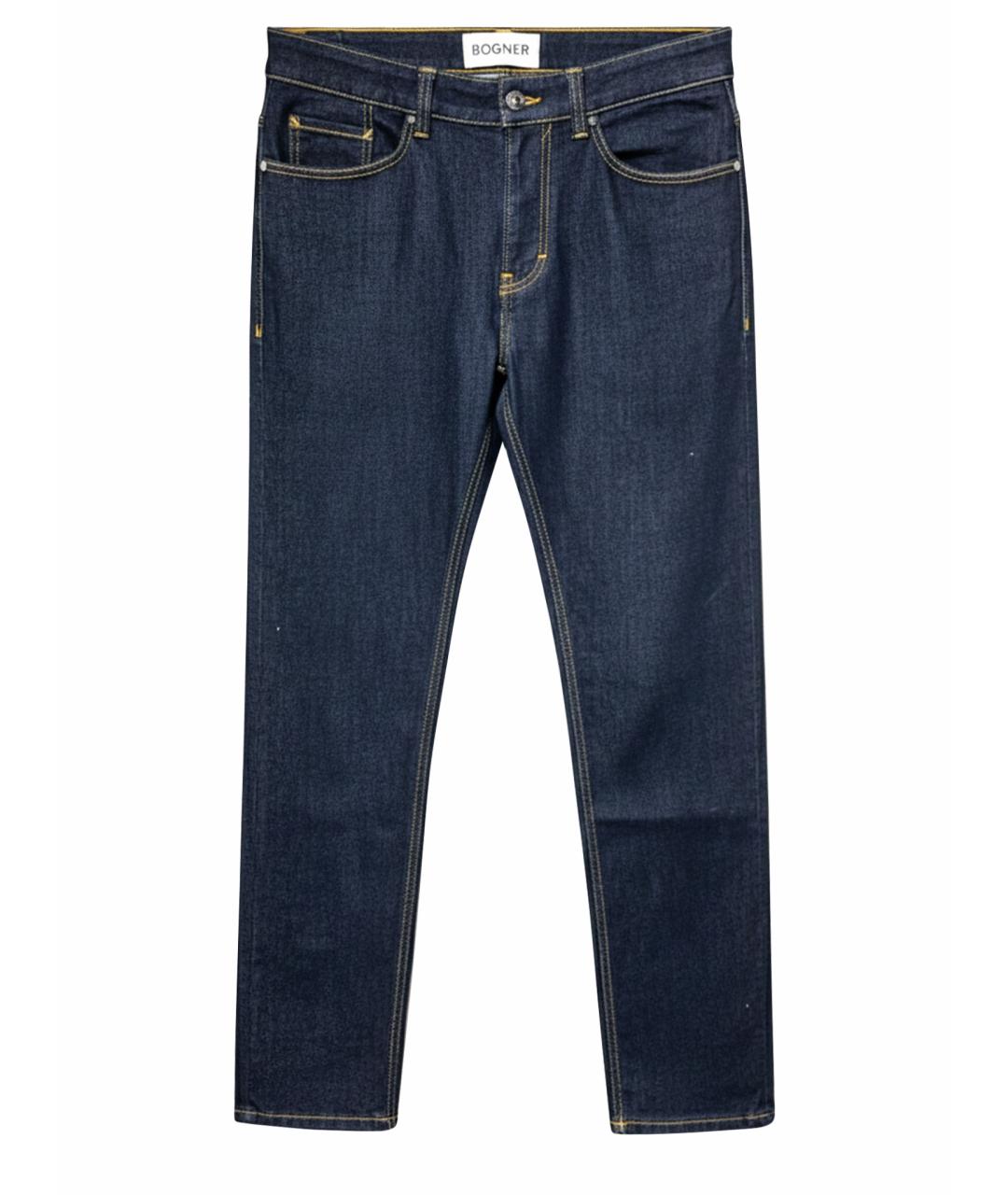BOGNER Темно-синие хлопко-полиэстеровые прямые джинсы, фото 1