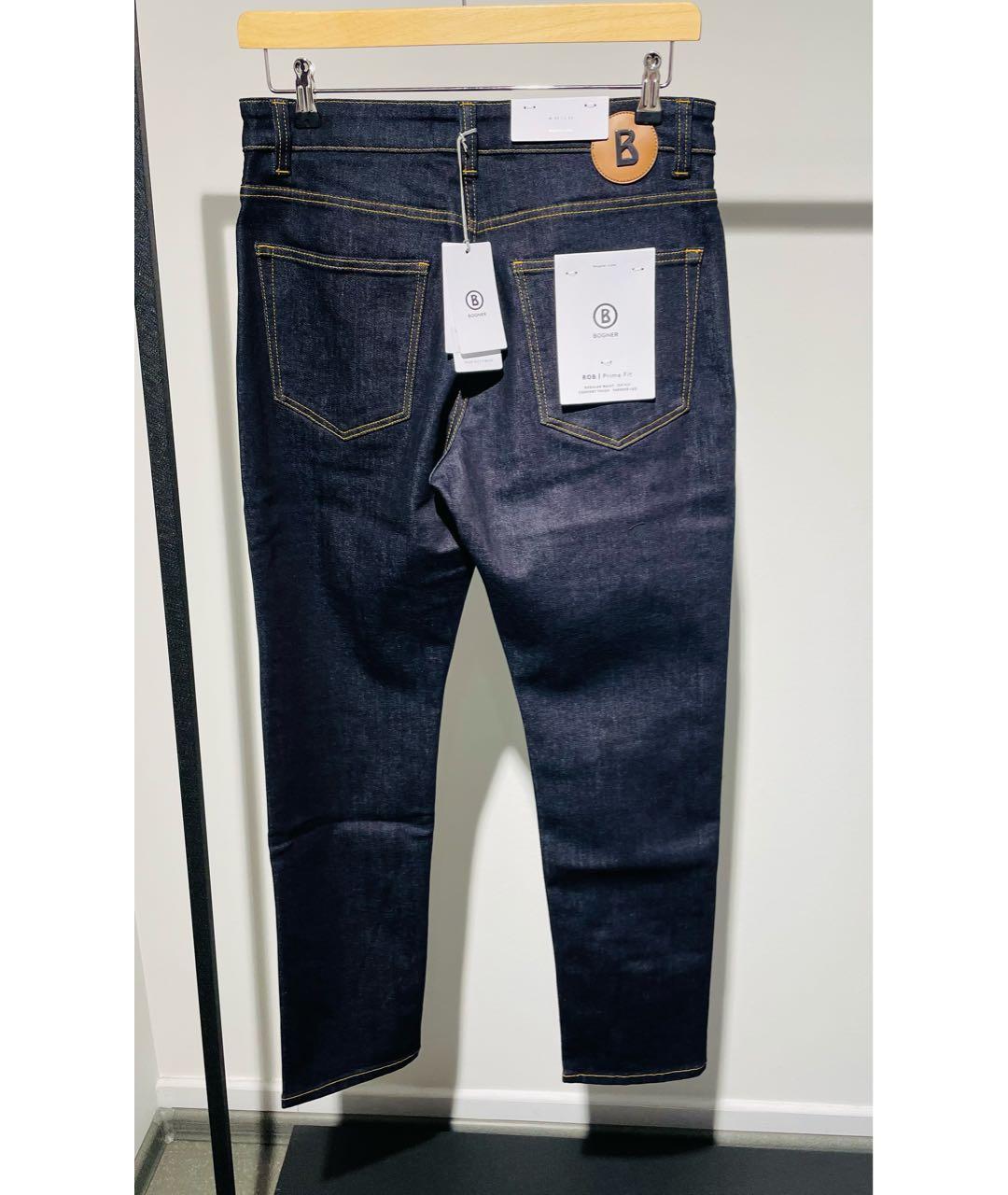 BOGNER Темно-синие хлопко-полиэстеровые прямые джинсы, фото 2