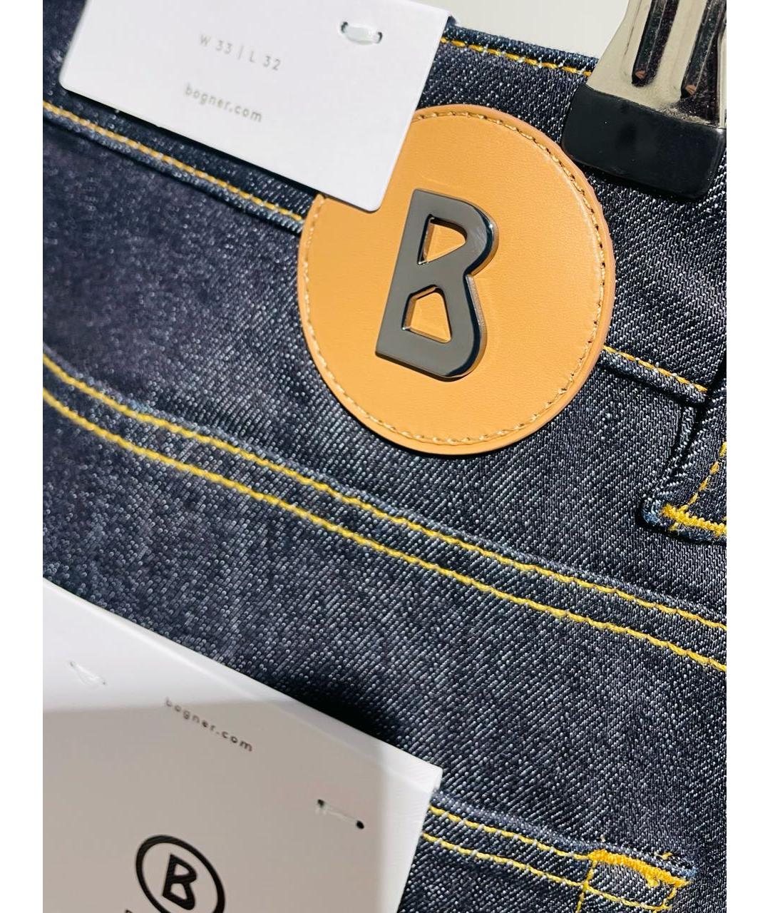BOGNER Темно-синие хлопко-полиэстеровые прямые джинсы, фото 5