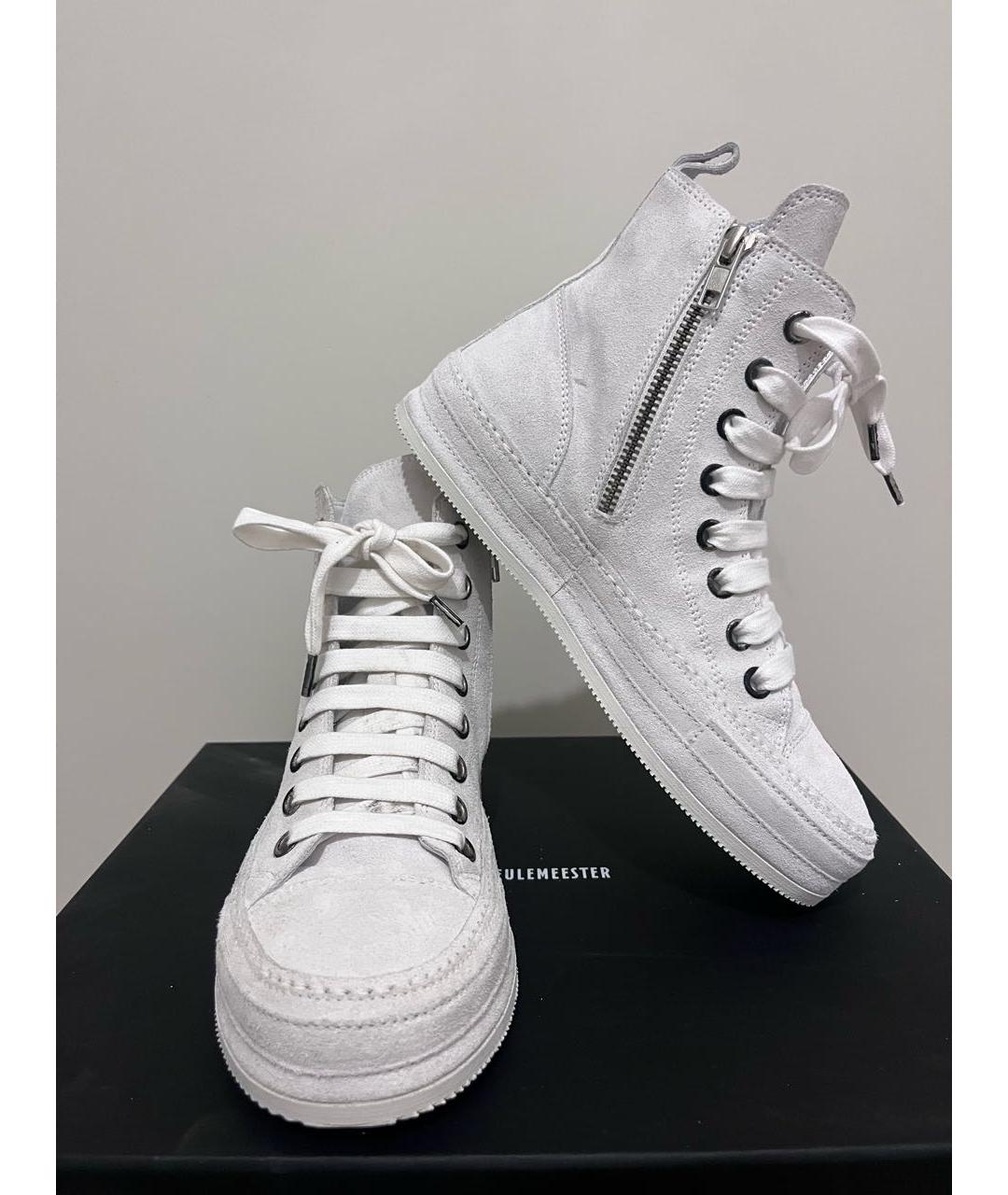 ANN DEMEULEMEESTER Белые замшевые кеды, фото 3