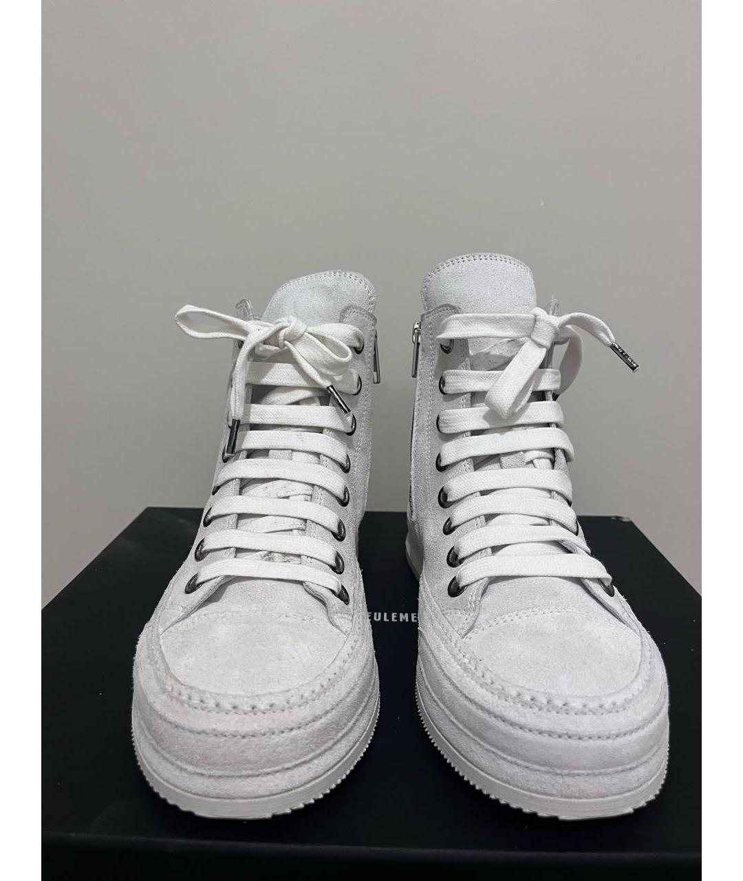 ANN DEMEULEMEESTER Белые замшевые кеды, фото 2