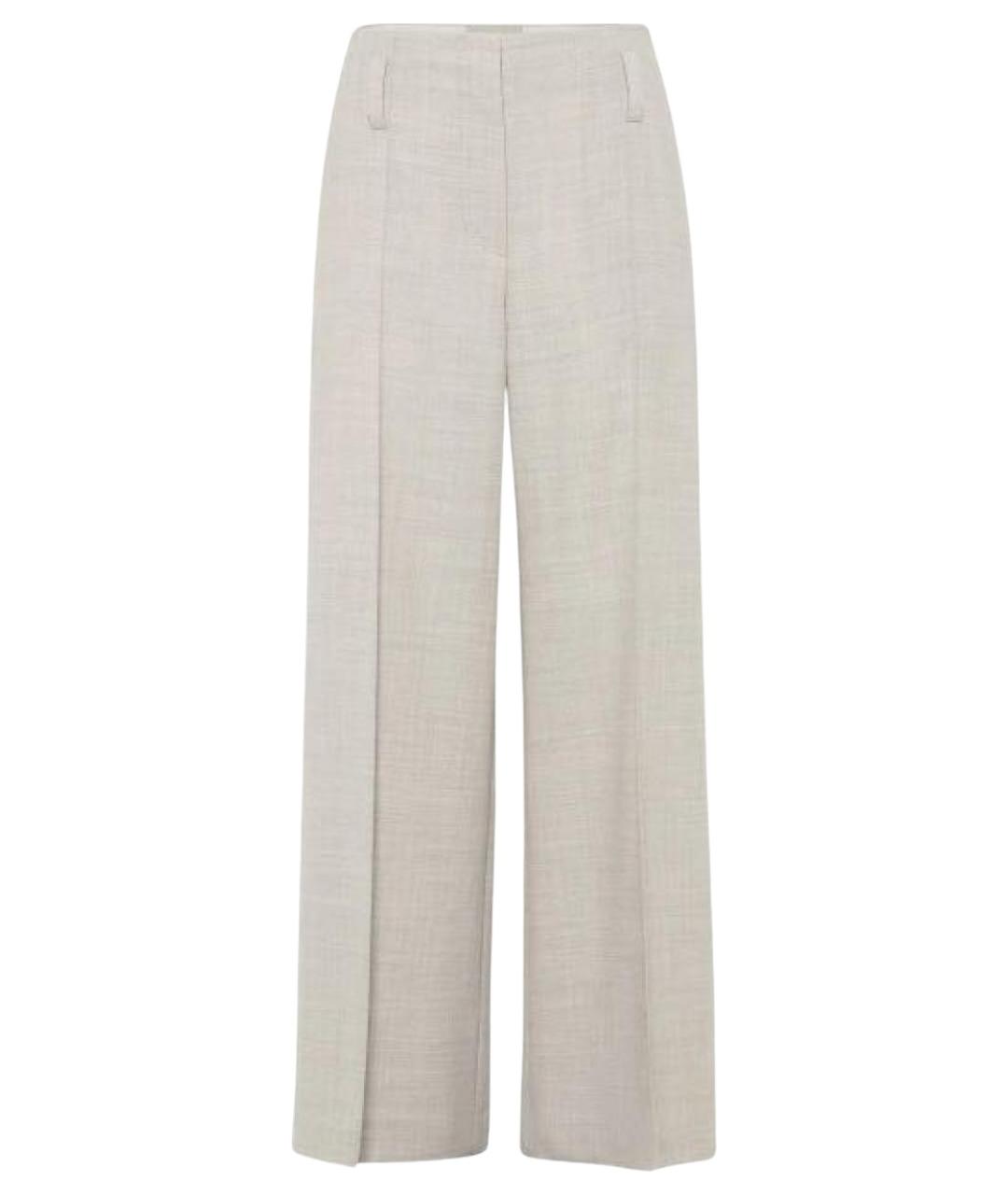 BRUNELLO CUCINELLI Серые шерстяные брюки широкие, фото 1