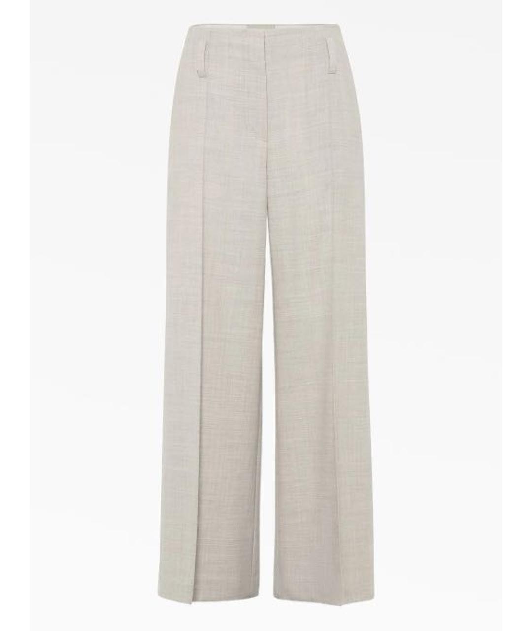 BRUNELLO CUCINELLI Серые шерстяные брюки широкие, фото 6