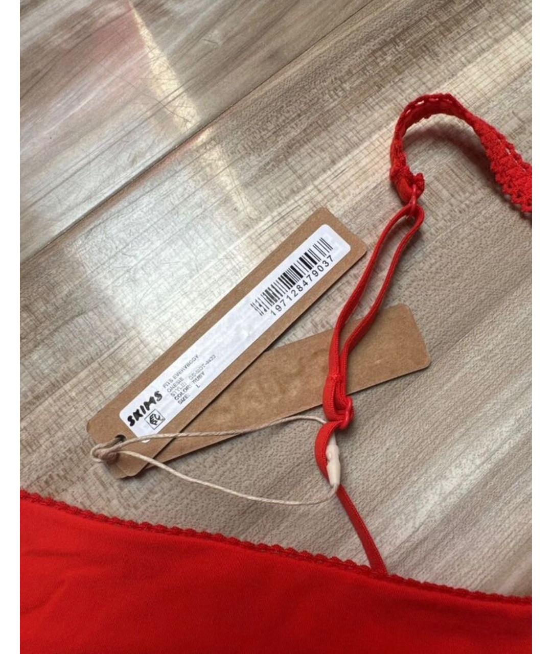 SKIMS Красный хлопковый комбинезон, фото 4