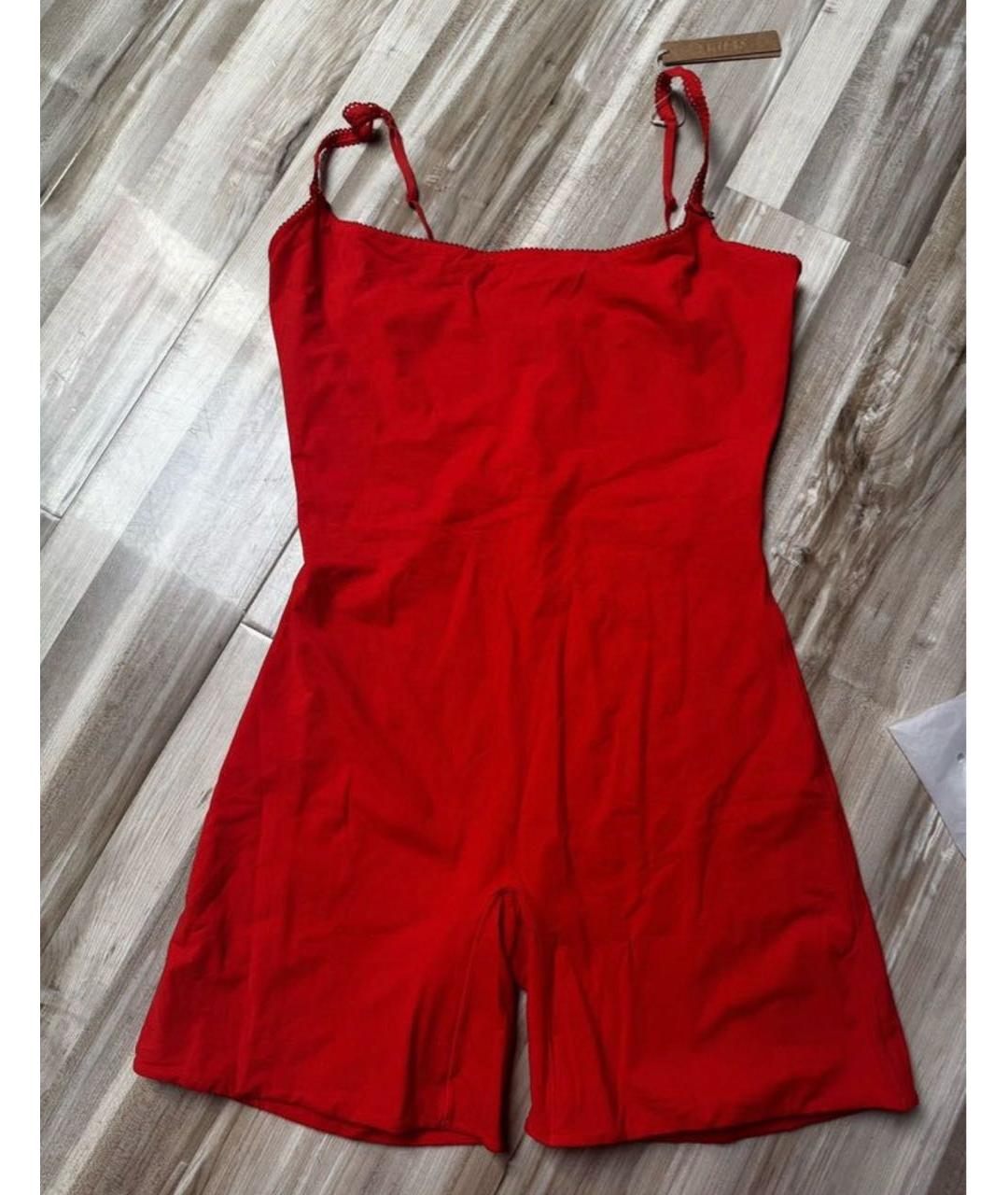 SKIMS Красный хлопковый комбинезон, фото 5