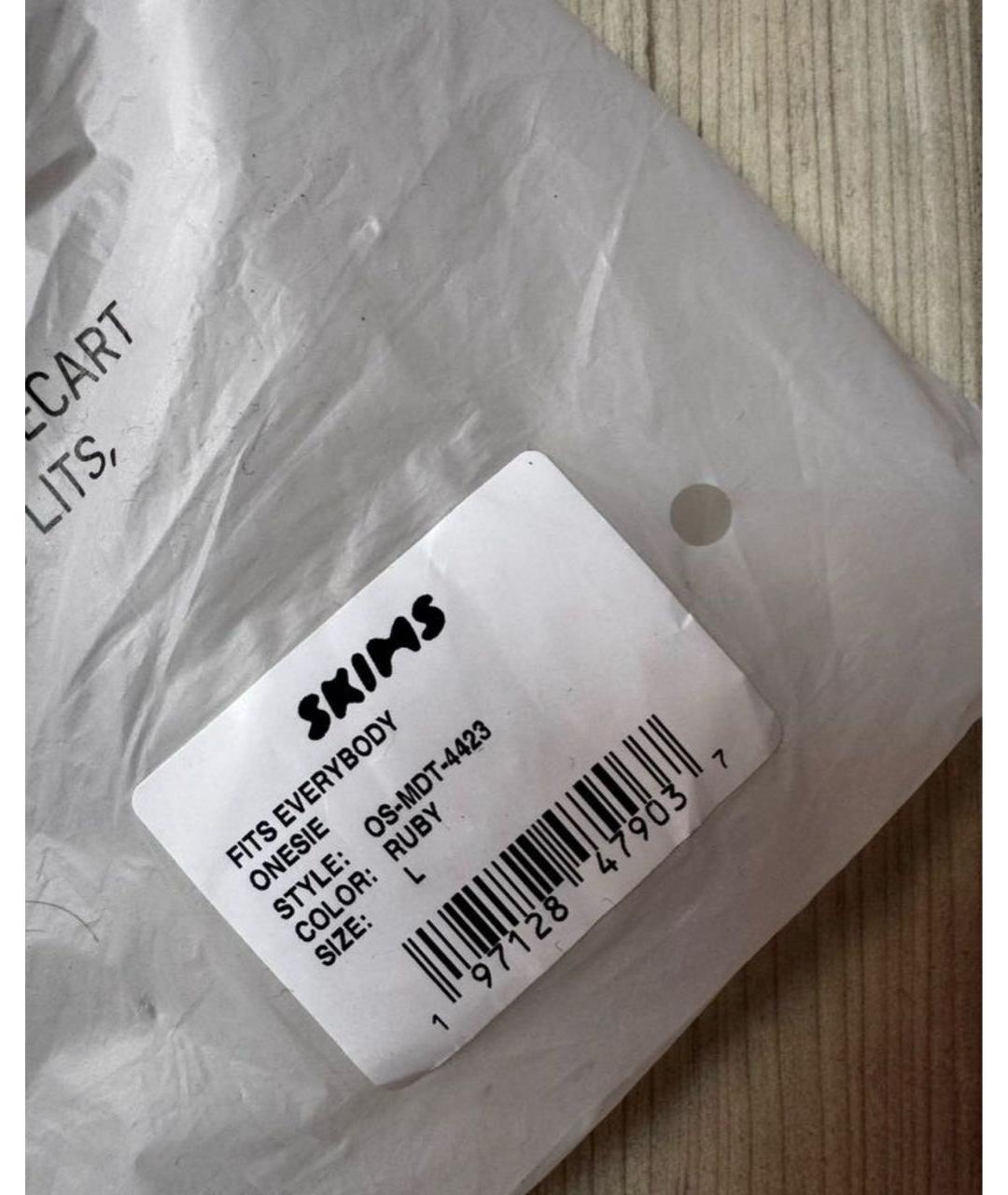 SKIMS Красный хлопковый комбинезон, фото 3