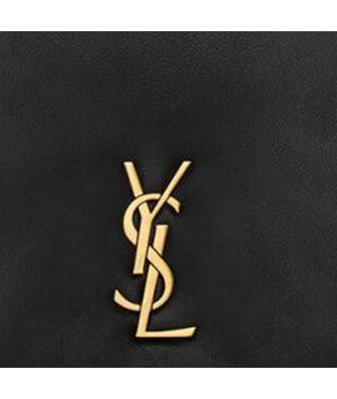 SAINT LAURENT Черная кожаная сумка через плечо, фото 7