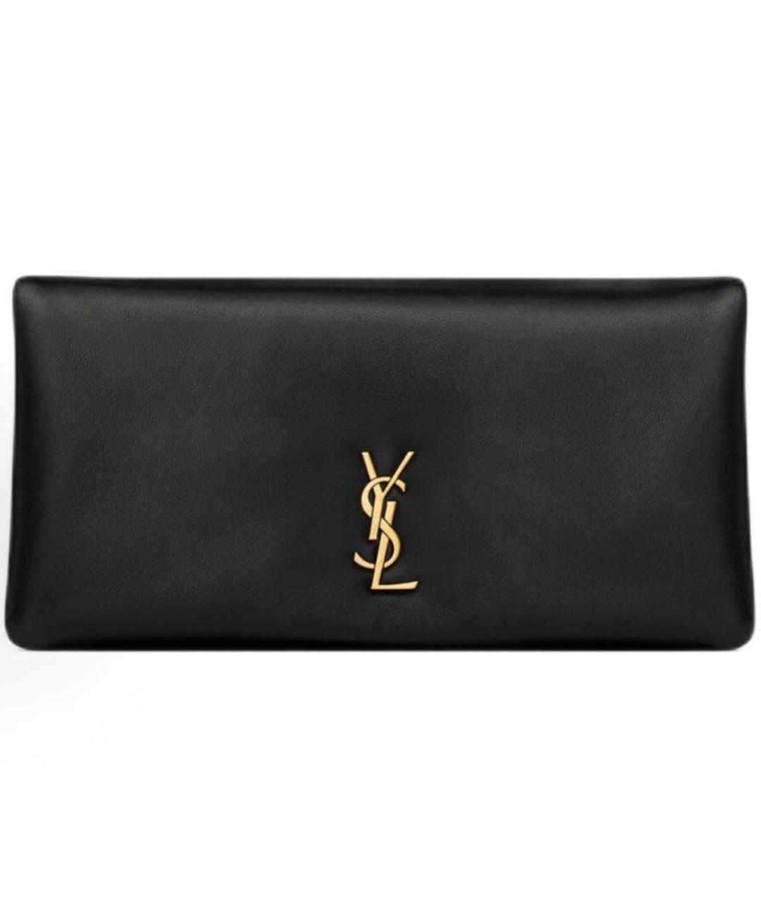 SAINT LAURENT Черная кожаная сумка через плечо, фото 2