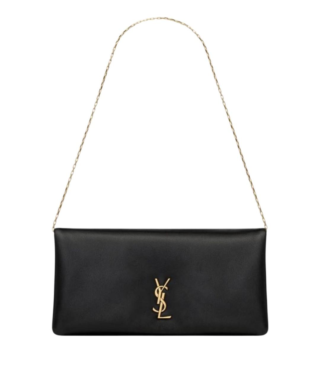 SAINT LAURENT Черная кожаная сумка через плечо, фото 1