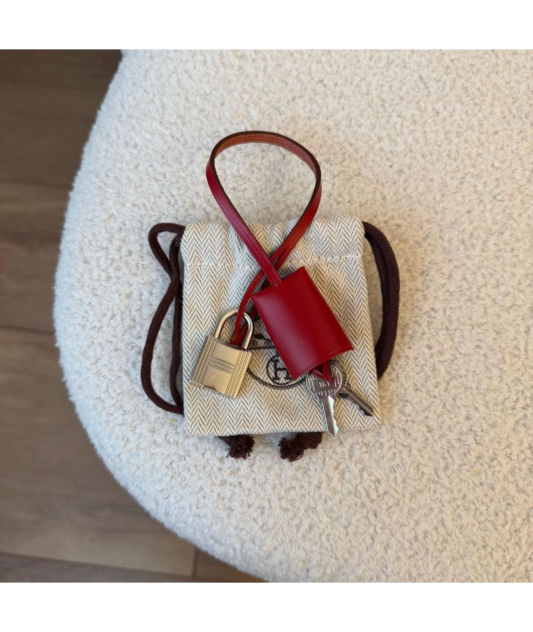 HERMES Красная кожаная сумка через плечо, фото 6