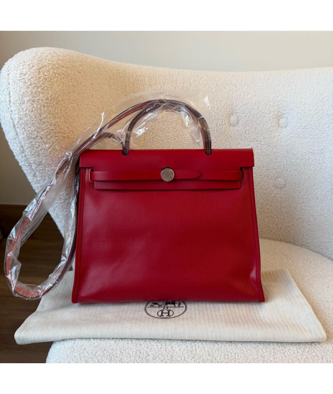 HERMES Красная кожаная сумка через плечо, фото 2