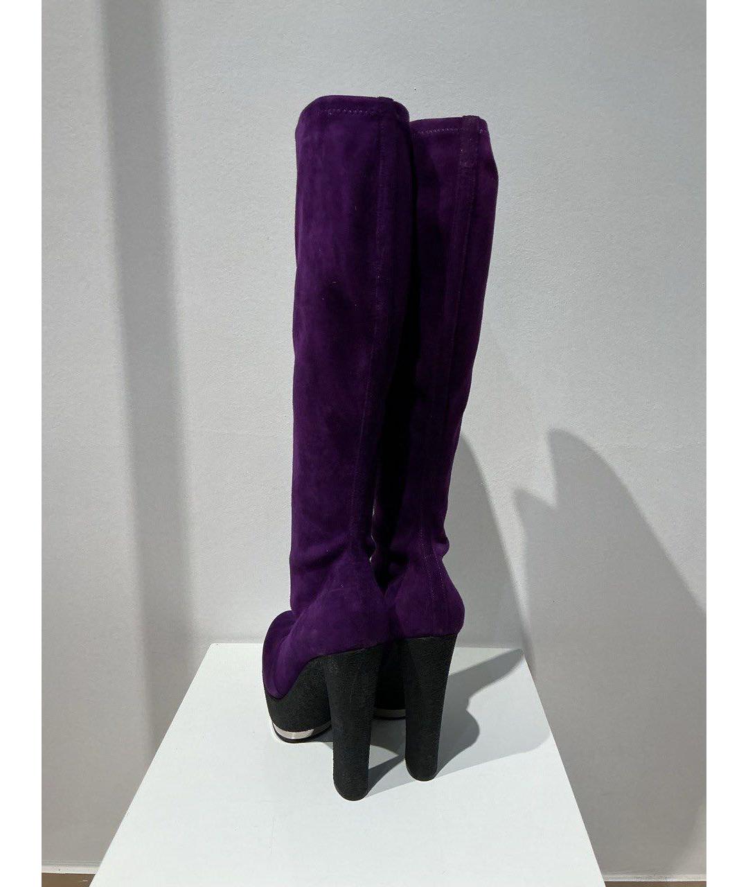 CASADEI Фиолетовые замшевые сапоги, фото 2