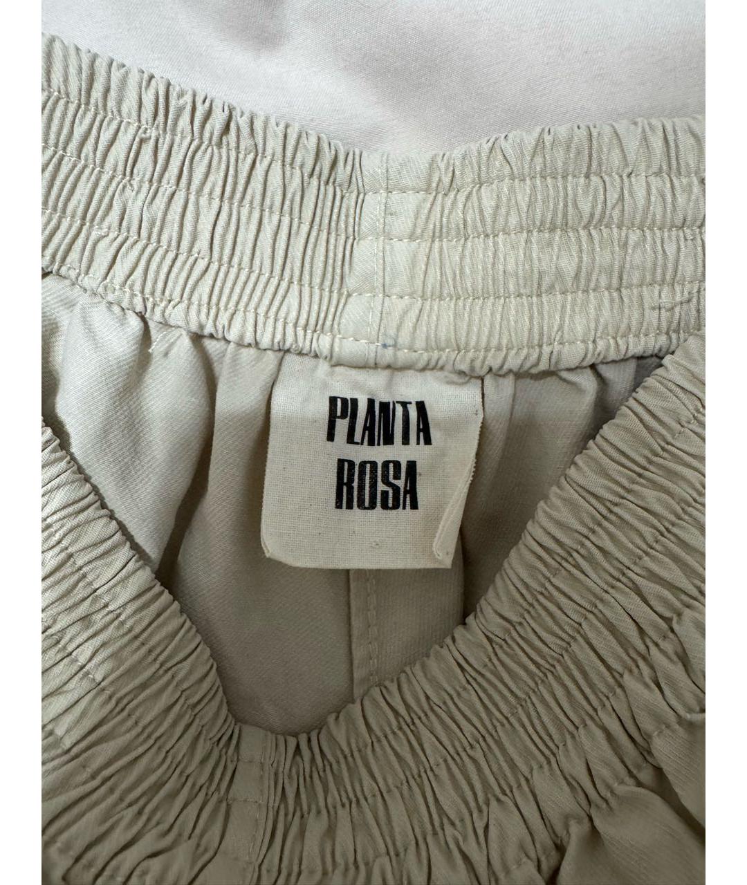 PLANTA ROSA Бежевые хлопковые брюки широкие, фото 3