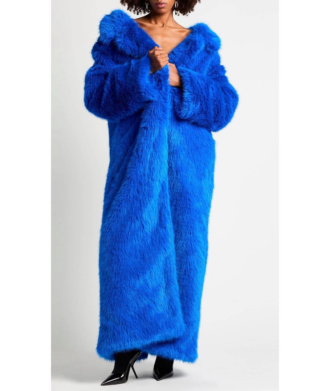 BALENCIAGA Синяя шуба, фото 2