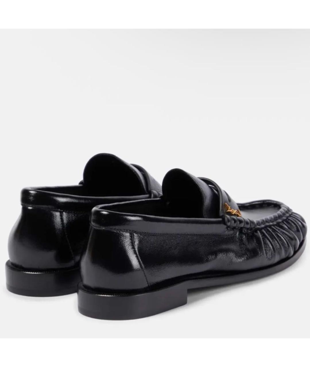 SAINT LAURENT Черные кожаные лоферы, фото 3