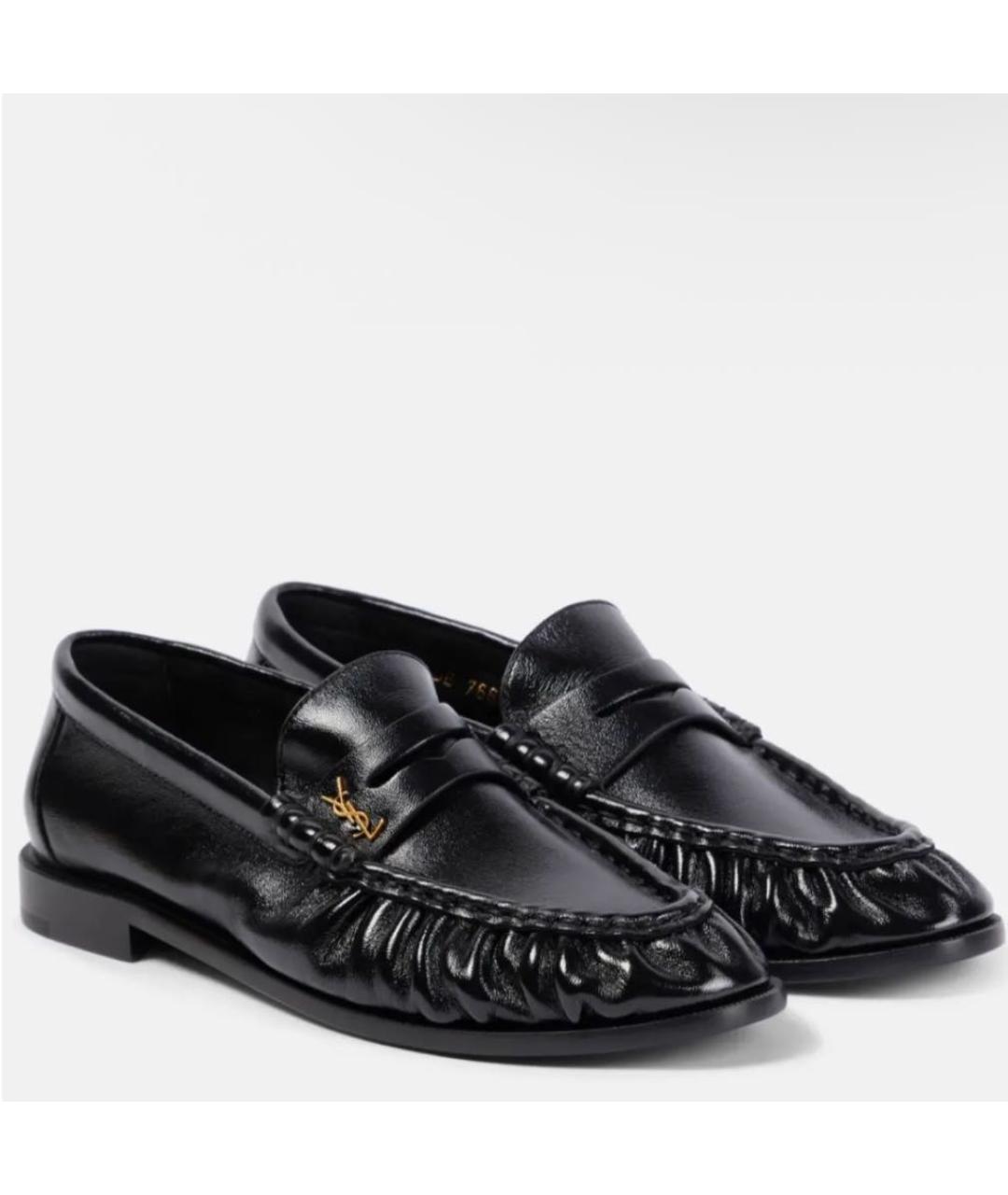 SAINT LAURENT Черные кожаные лоферы, фото 2