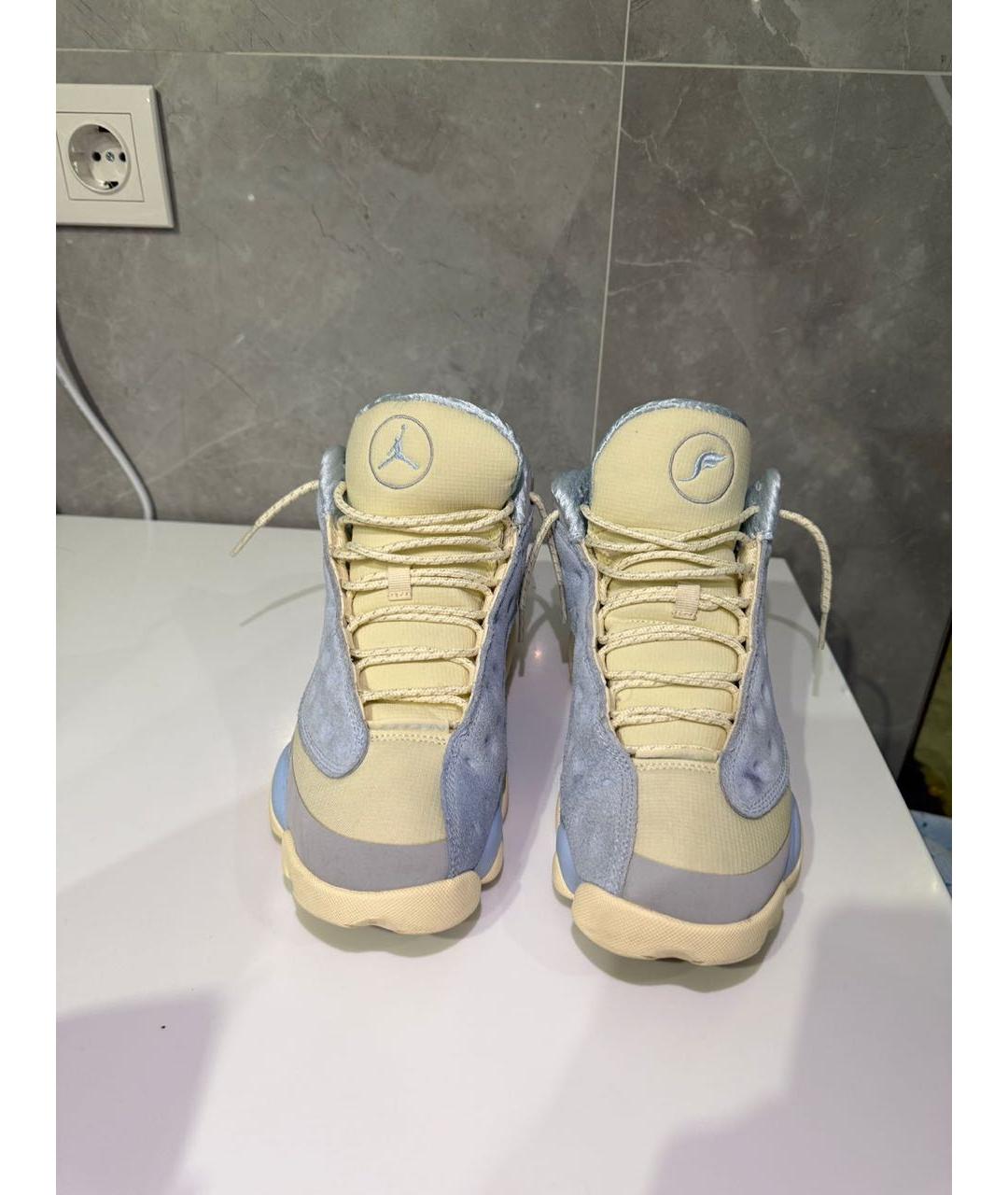 JORDAN Голубые замшевые высокие кроссовки / кеды, фото 2