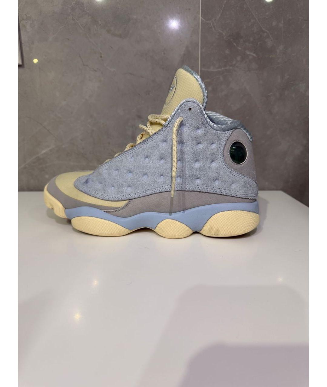 JORDAN Голубые замшевые высокие кроссовки / кеды, фото 5