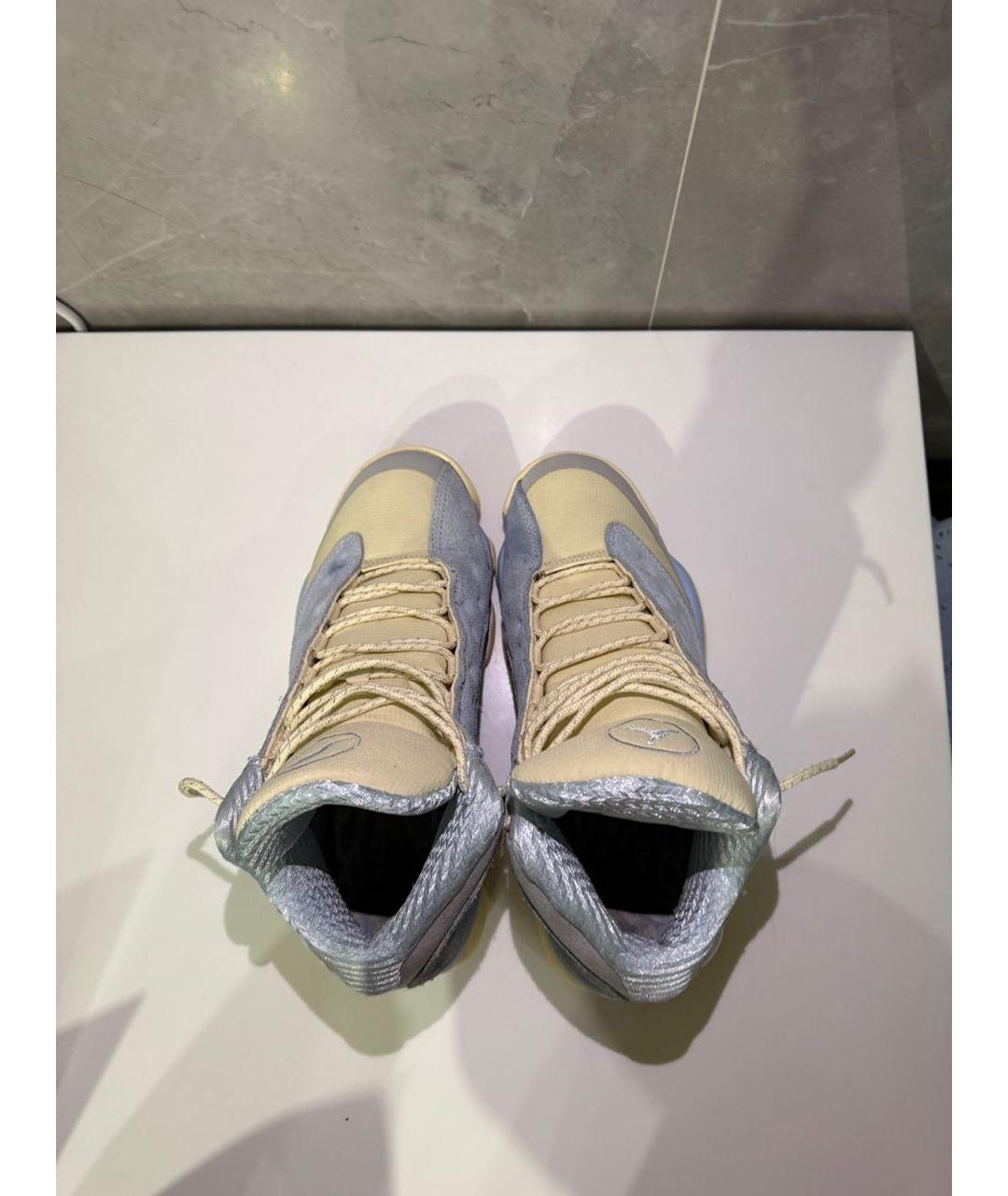 JORDAN Голубые замшевые высокие кроссовки / кеды, фото 3