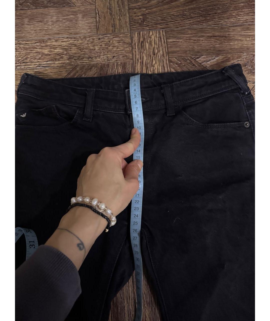 EMPORIO ARMANI Черные хлопко-эластановые джинсы слим, фото 7