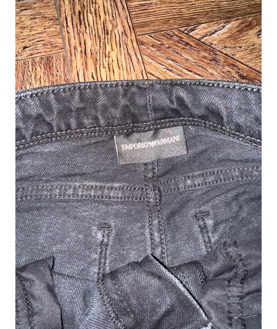 EMPORIO ARMANI Черные хлопко-эластановые джинсы слим, фото 3
