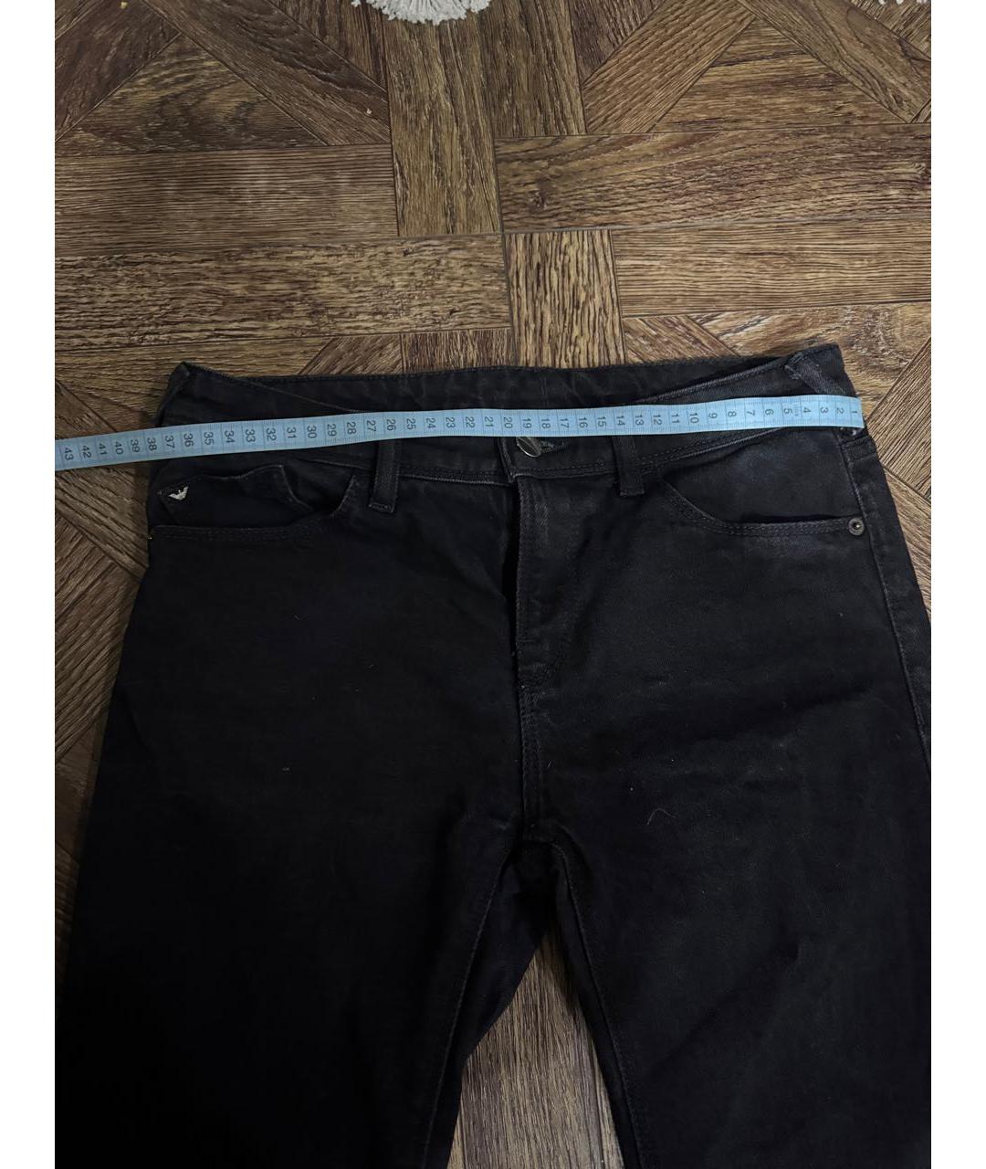 EMPORIO ARMANI Черные хлопко-эластановые джинсы слим, фото 6