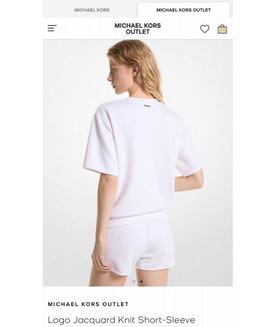 MICHAEL KORS Бежевая хлопковая футболка, фото 5