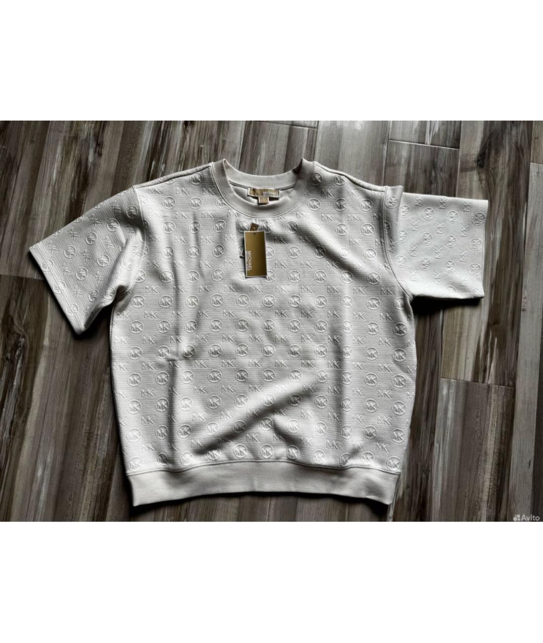 MICHAEL KORS Бежевая хлопковая футболка, фото 8