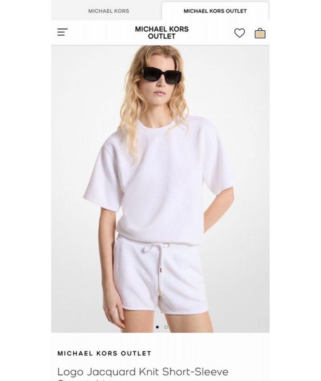 MICHAEL KORS Бежевая хлопковая футболка, фото 4