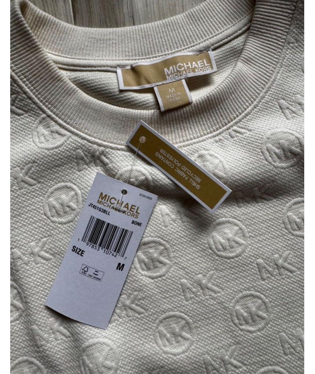 MICHAEL KORS Бежевая хлопковая футболка, фото 3