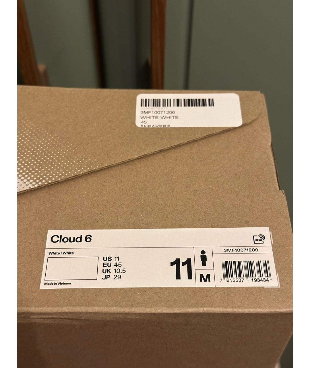 ON Белые текстильные низкие кроссовки / кеды, фото 6