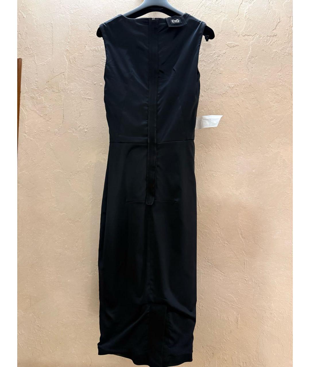 DOLCE&GABBANA Черное ацетатное коктейльное платье, фото 4