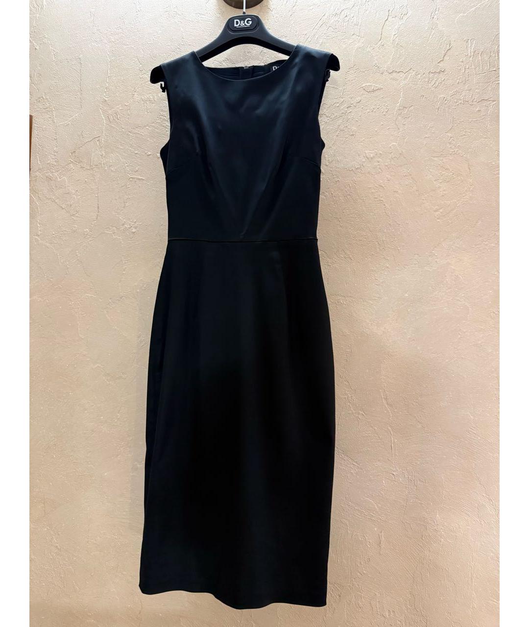 DOLCE&GABBANA Черное ацетатное коктейльное платье, фото 8