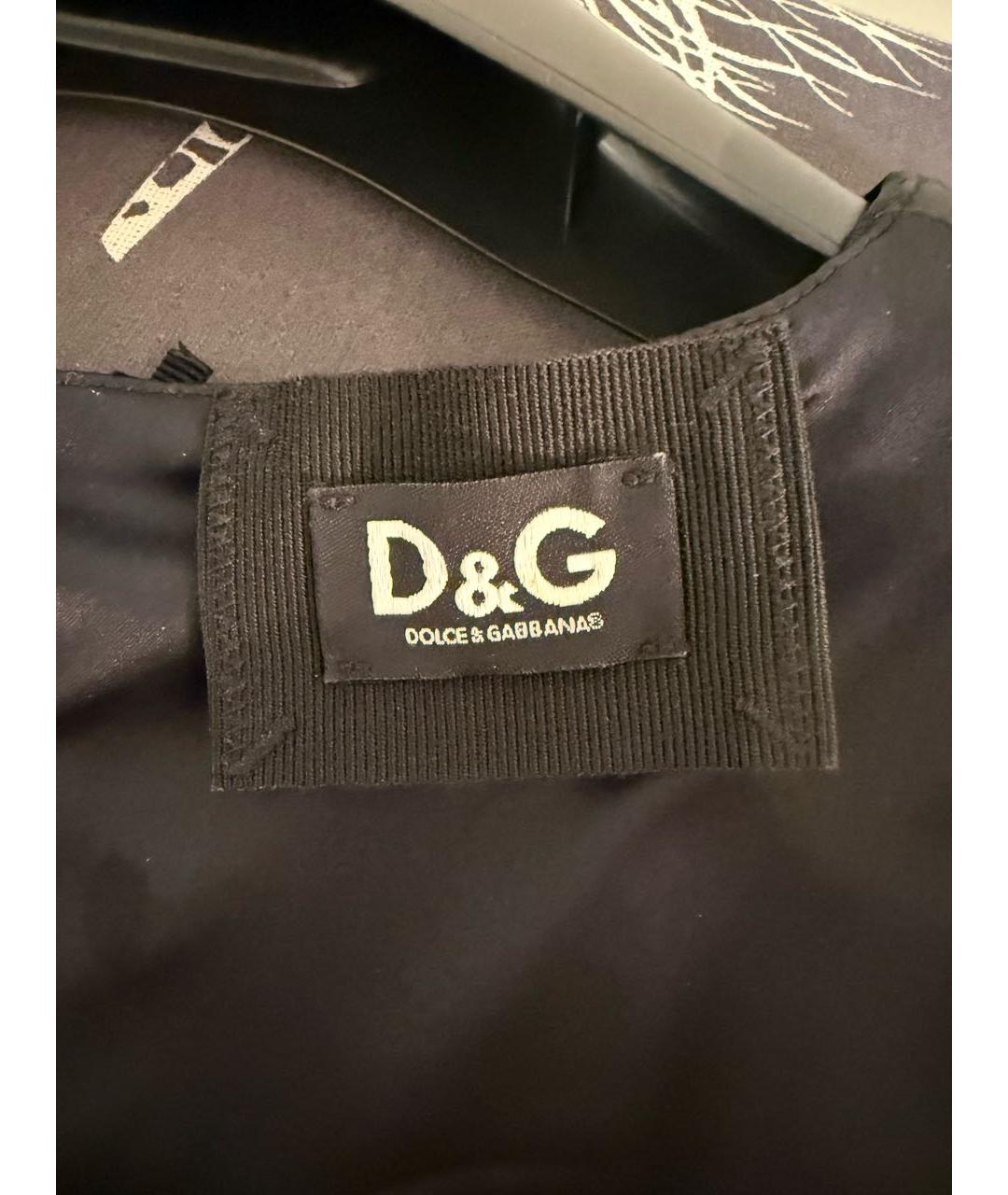 DOLCE&GABBANA Черное ацетатное коктейльное платье, фото 6