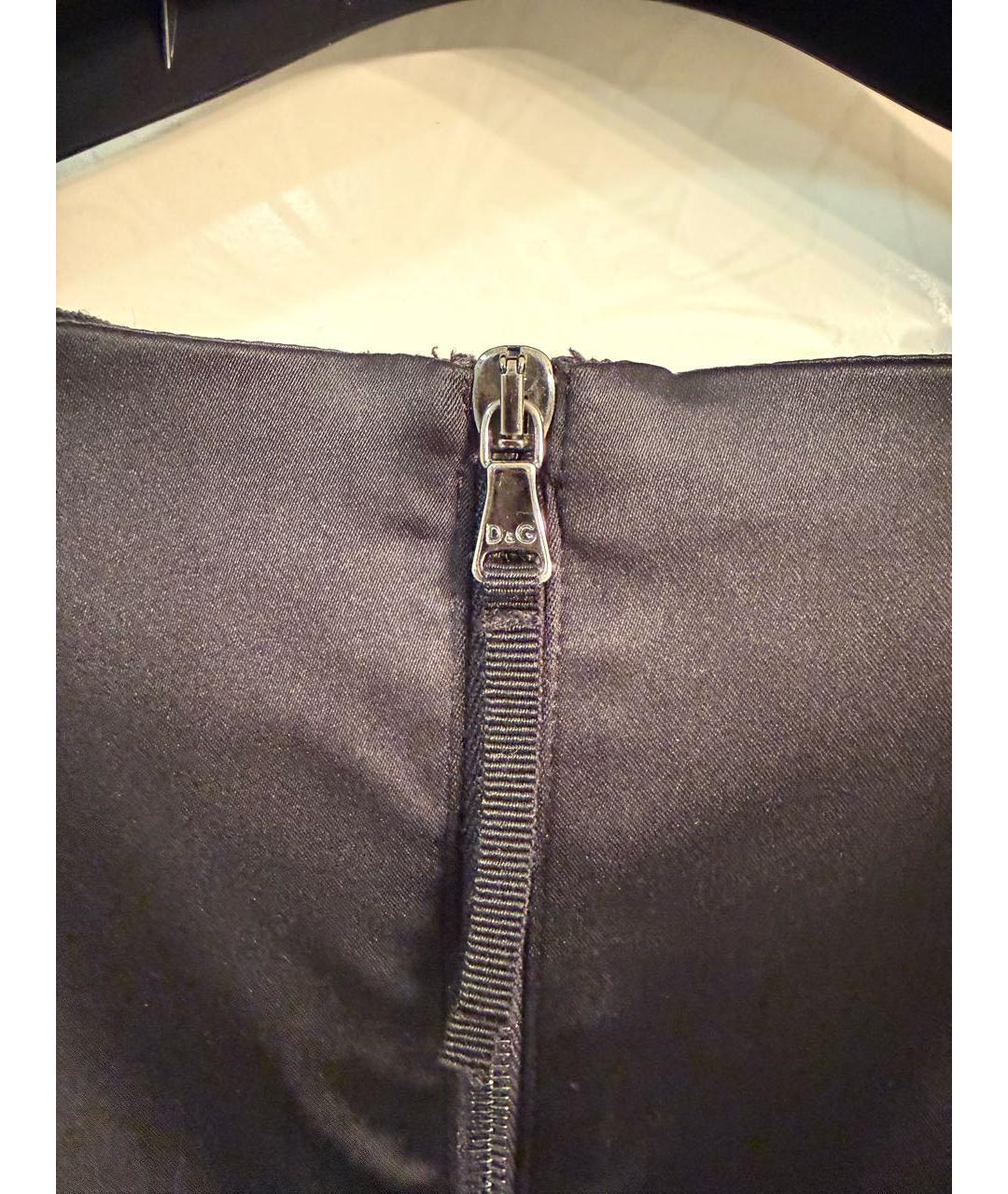 DOLCE&GABBANA Черное ацетатное коктейльное платье, фото 5