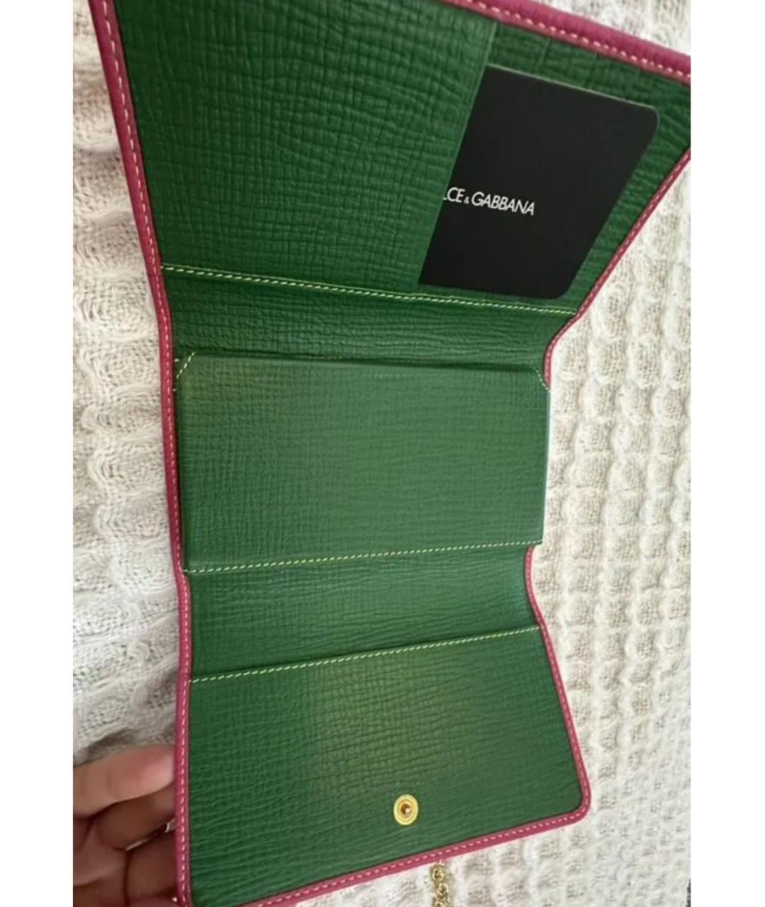 DOLCE&GABBANA Фуксия кожаная сумка через плечо, фото 5