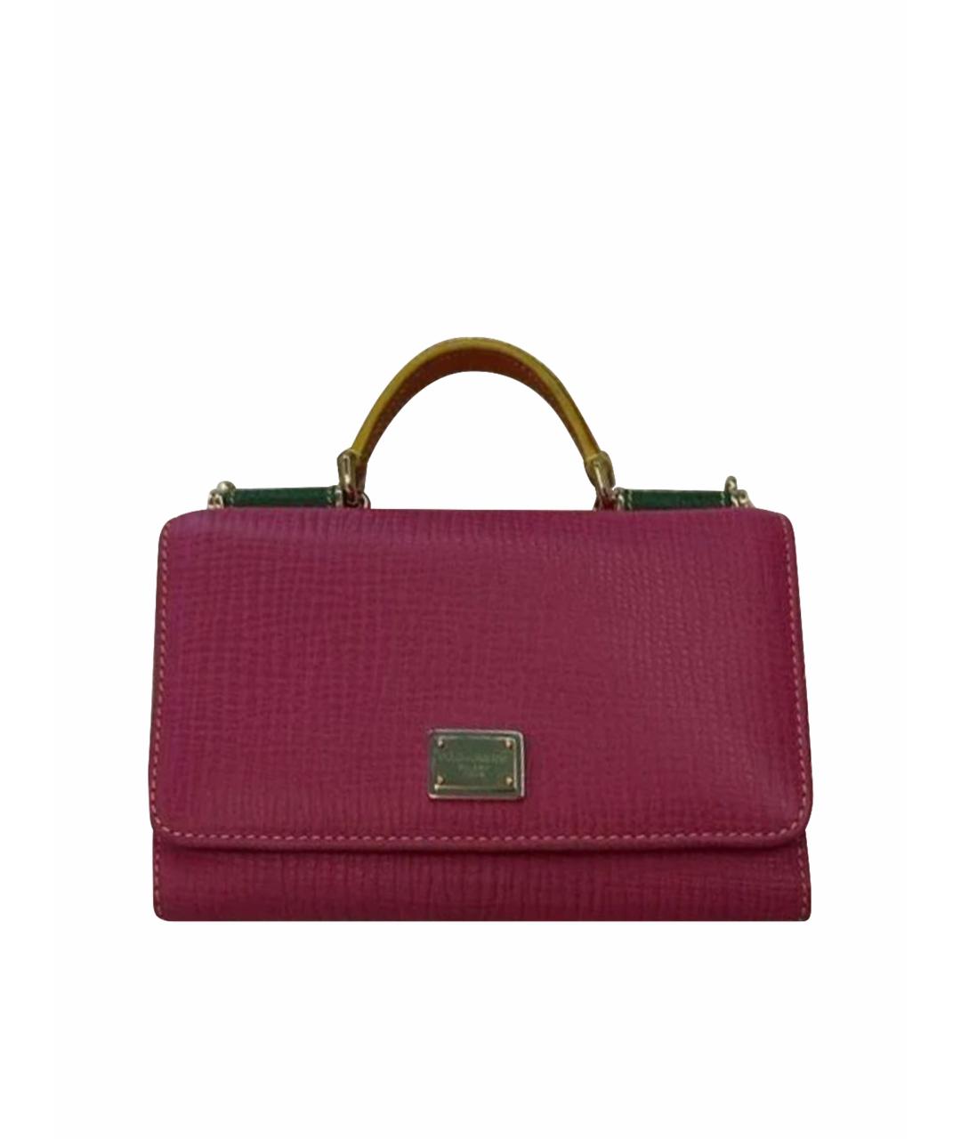 DOLCE&GABBANA Фуксия кожаная сумка через плечо, фото 1