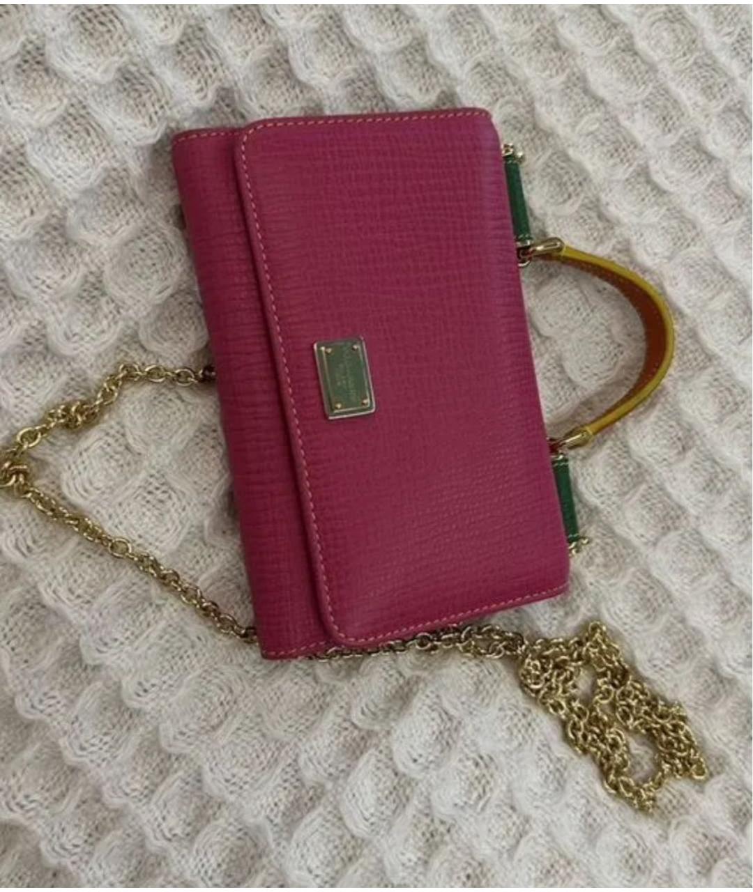 DOLCE&GABBANA Фуксия кожаная сумка через плечо, фото 6