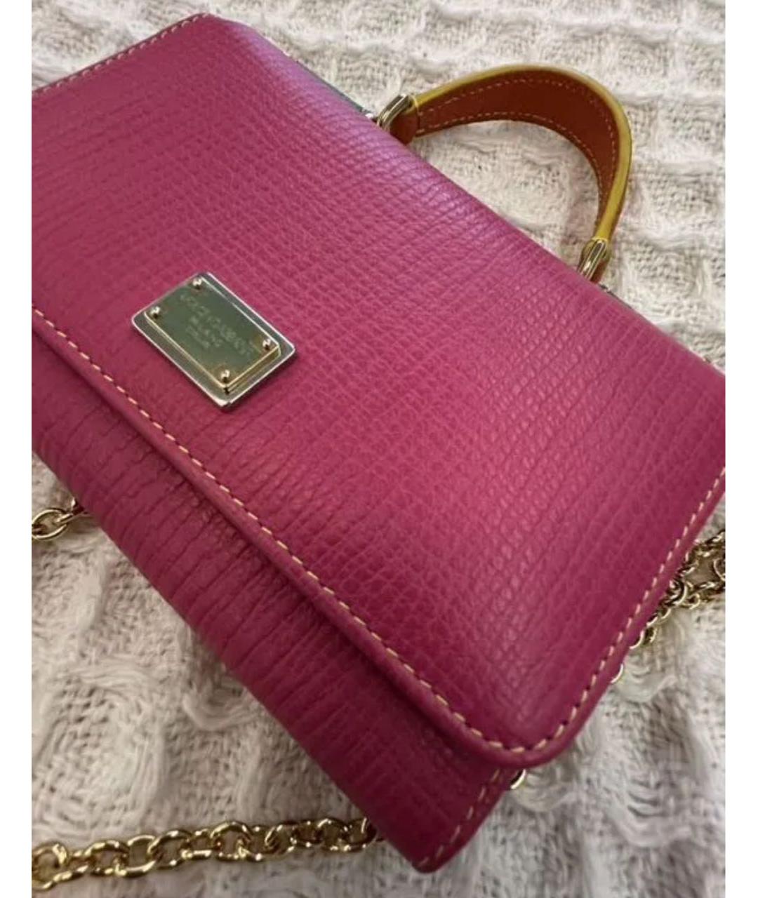DOLCE&GABBANA Фуксия кожаная сумка через плечо, фото 2