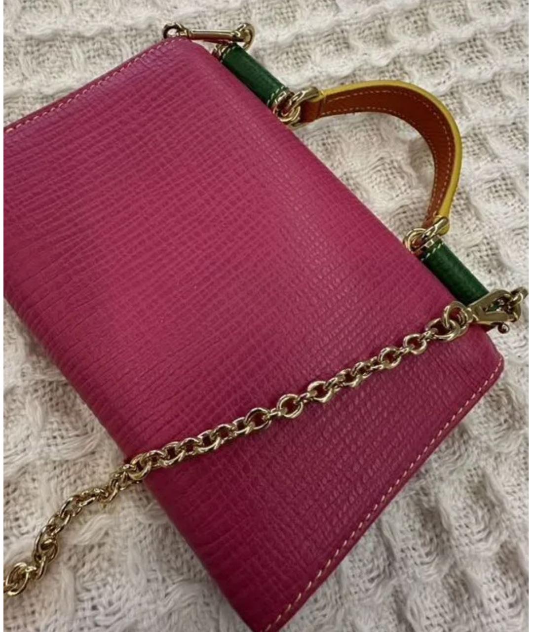 DOLCE&GABBANA Фуксия кожаная сумка через плечо, фото 4