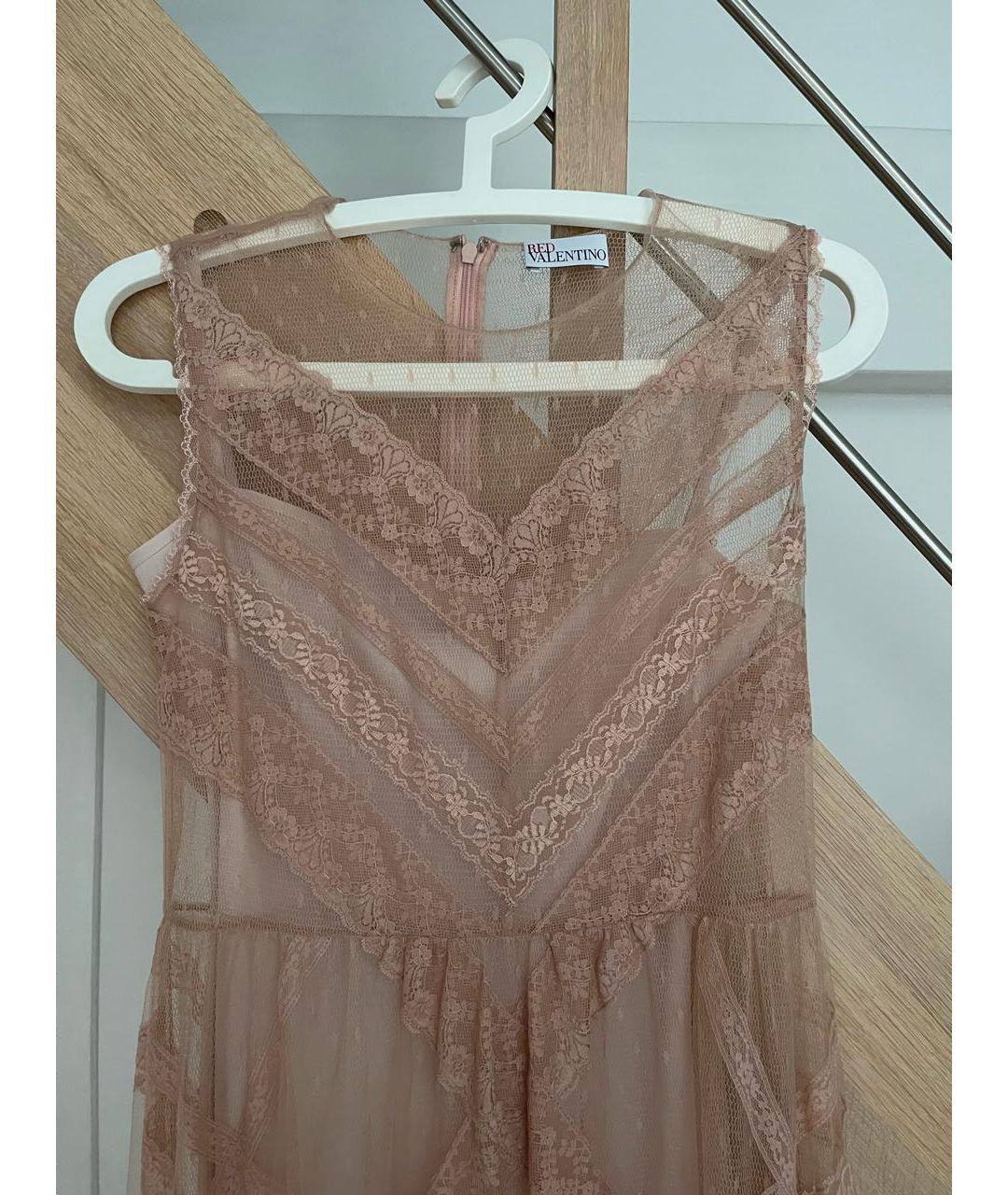 RED VALENTINO Коралловое полиэстеровое вечернее платье, фото 4