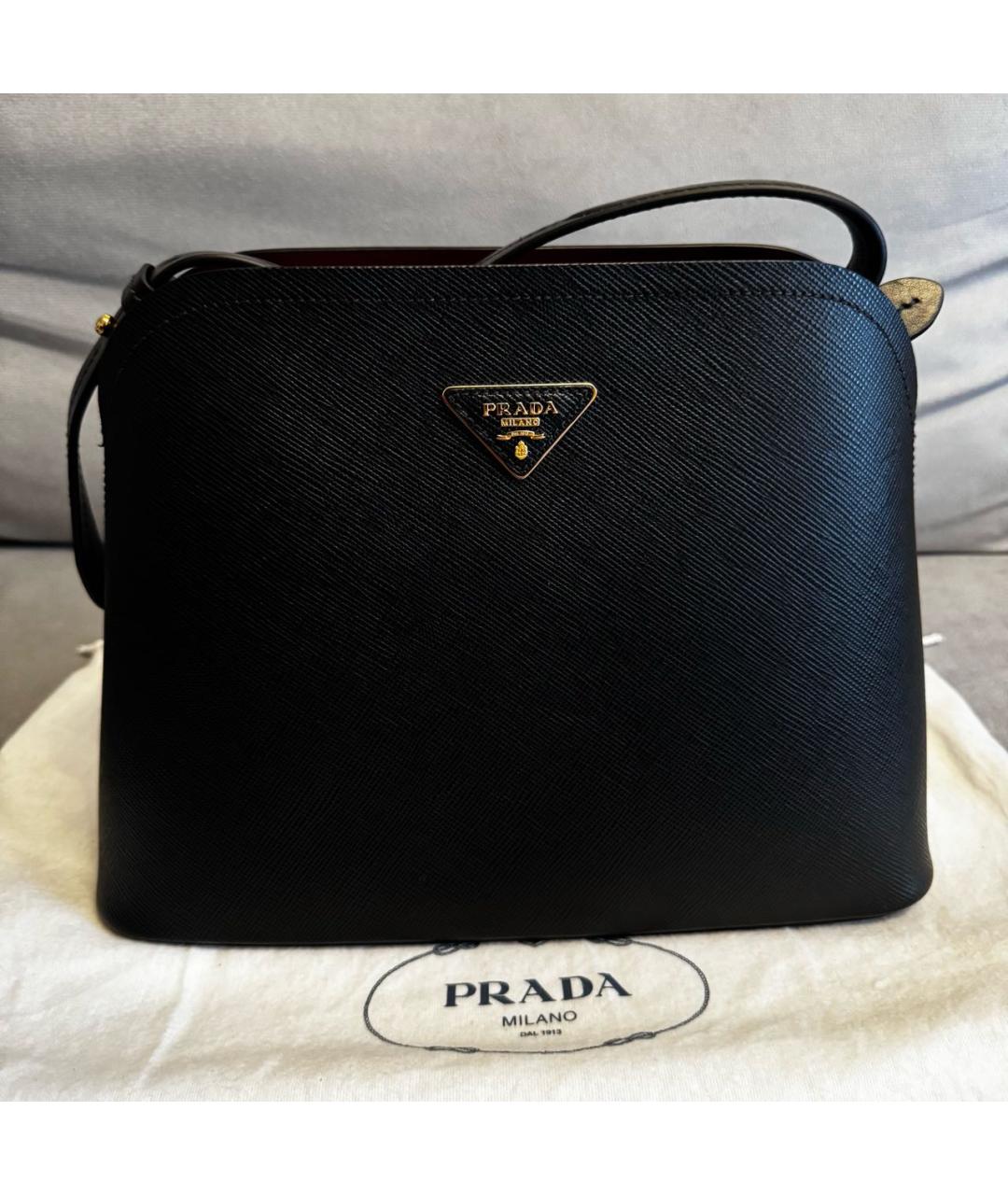 PRADA Черная кожаная сумка через плечо, фото 2